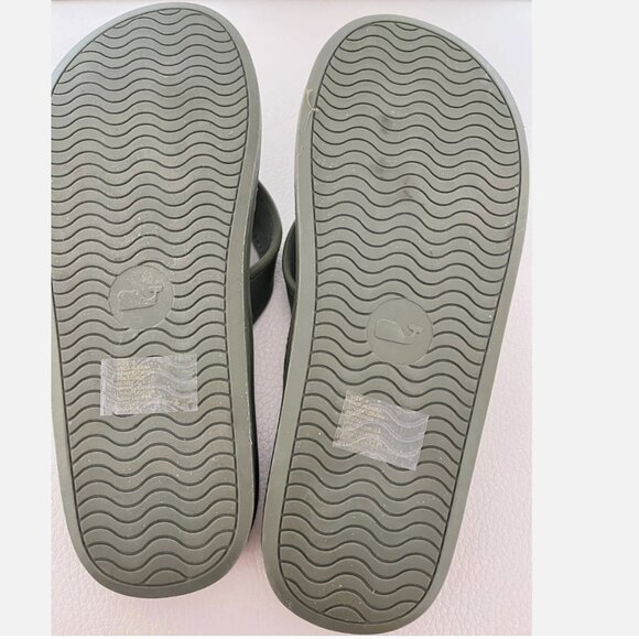 NEW VINEYARD VINES Size 8 Men's Clover Green Leather CONTOURED Flip Flop SANDAL - Picture 4 of 5